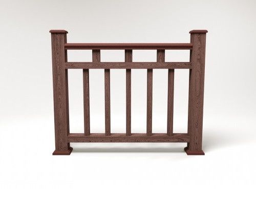 Ограждение из древесно-полимерного композита FG1 цвет шоколад купить в Симферополe