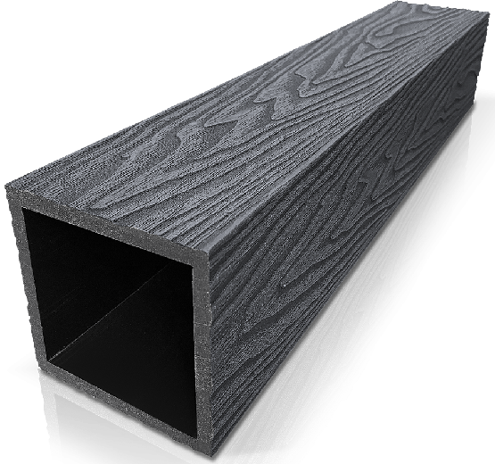 Столб ДПК 3D GardenParkett с текстурой дерева в цвете Графит купить в Симферополe