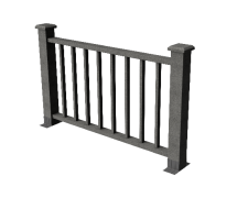 Декоративное ограждение ДПК GRINDERDECO Альма 1500 с невидимым креплением, цвет серый базальт.