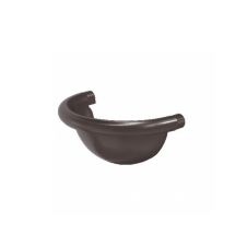 Заглушка полукруглого желоба Aquasystem RR 32, тёмно-коричневая, 150/100