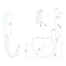 Крюк длинный усиленный модернизированный с комплектом крепления Aquasystem, PU MATT, RAL 8017 Коричневый 150/100