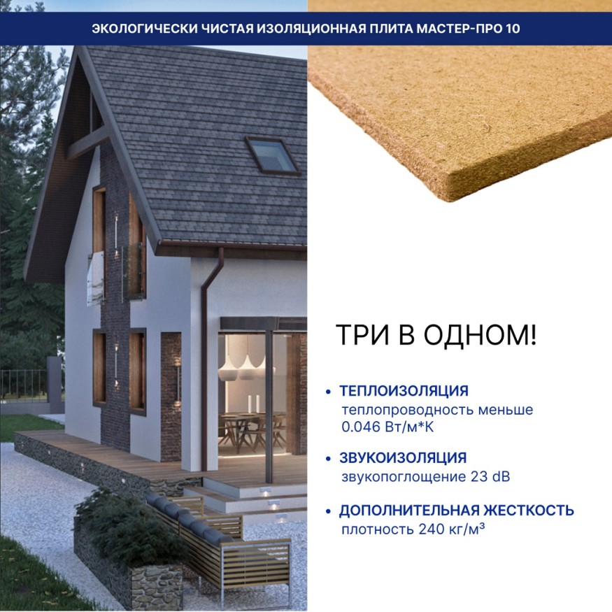 Изоляция хвойная Мастер 10 мм ПРО 1200х600х10 мм (7,2 м²) купить в Симферополe