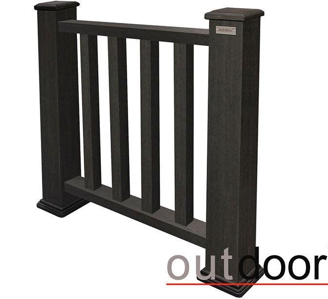 Ограждение из ДПК Outdoor Classic 3D STORM черного цвета купить в Симферополe