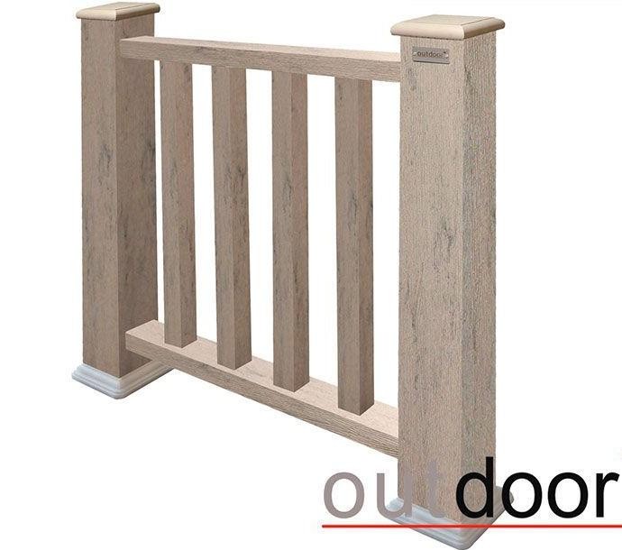 Ограждение из ДПК Outdoor Классик 3D STORM в сером миксе купить в Симферополe