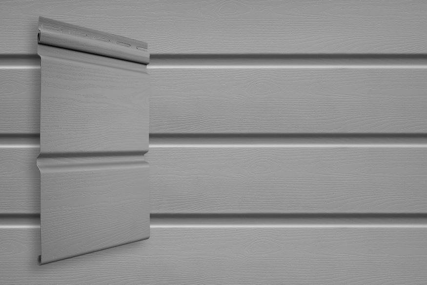 Виниловый сайдинг Grand Line Двойной брус Серый купить в Симферополe