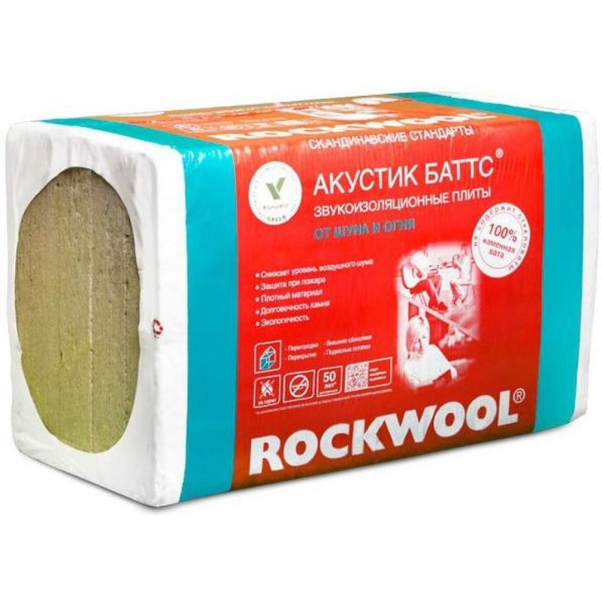 Утеплитель Акустик Баттс 50X600X1000 Rockwool купить в Симферополe