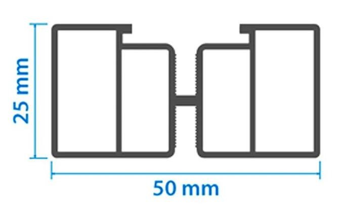 Алюминиевая несущая лага KRONEX 50x25x3000 мм купить в Симферополe