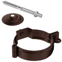 Декоративный хомут для трубы Aquasystem с креплением, RAL 8017 Коричневый матовый 125/90