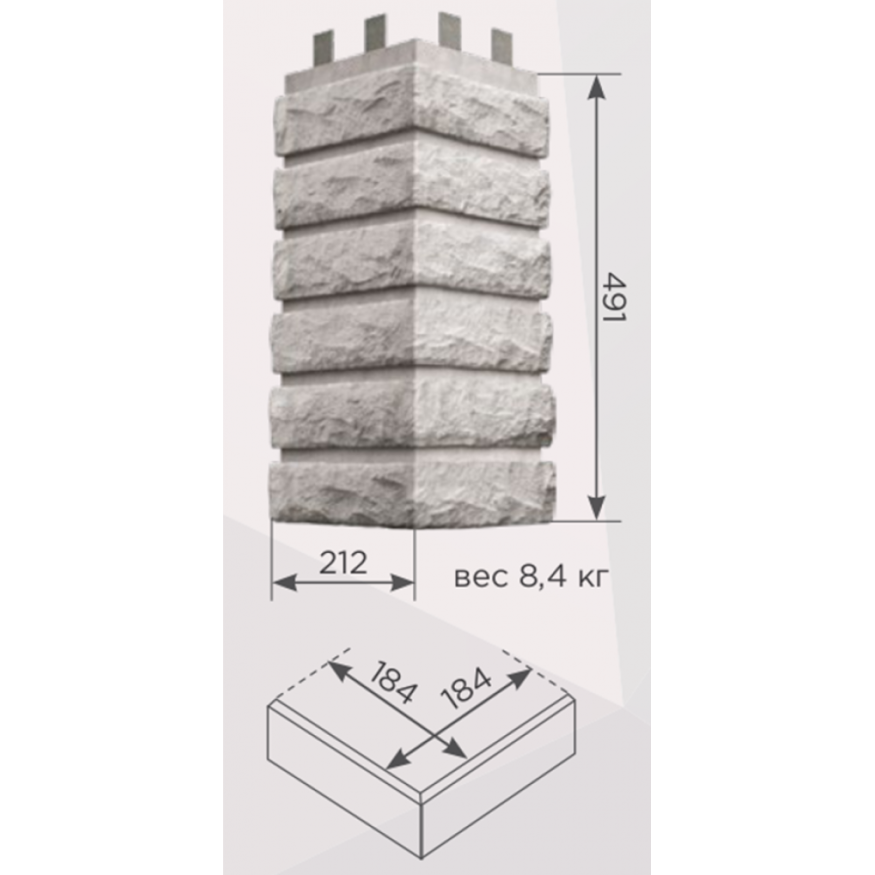 Угол накладной КАНЬОН Сколотый Кирпич купить в Симферополe