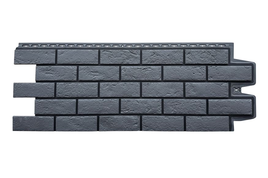 Фасадная панель Grand Line, Состаренный кирпич Design, Графит, шов RAL 9005 купить в Симферополe