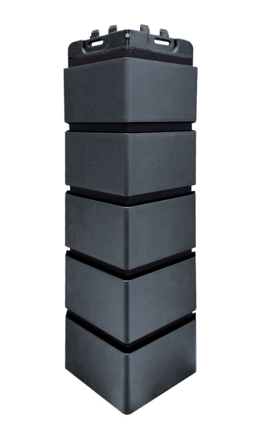 Угол наружный Grand Line, Состаренный кирпич Design, Графит, шов RAL 9005 купить в Симферополe